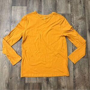 Gap Long Sleeve V-neck Base Shirt Size M Orange